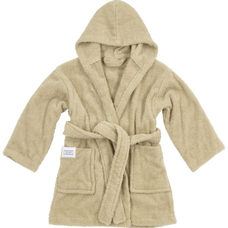 Kinderbadjas van badstof met capuchon in sand kleur, maat 86/92 – comfortabele en zachte ochtendjas voor peuters