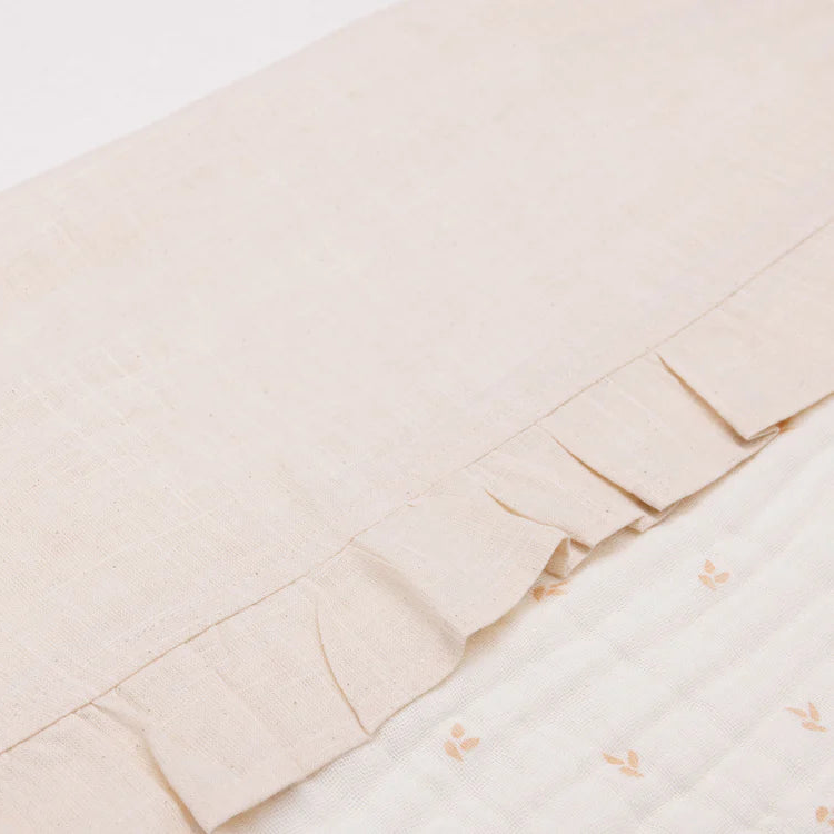 Laken Ledikant 120x150cm Ruffle in kleur Natural