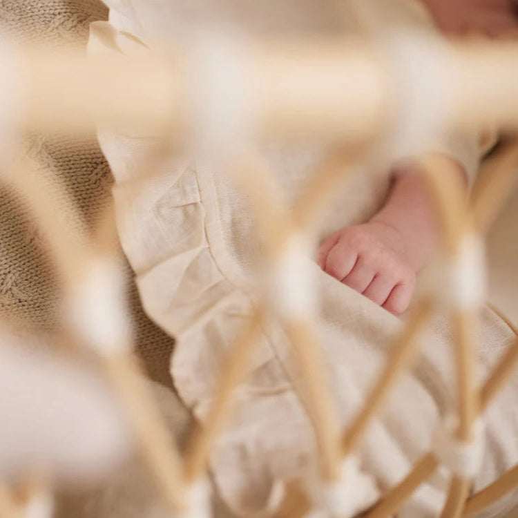 Laken ruffle in de kleur natural