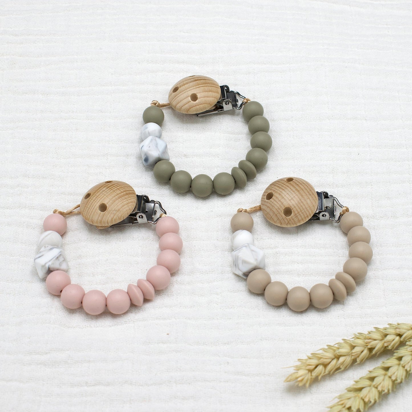 Speenkoord Plain Marble Groen