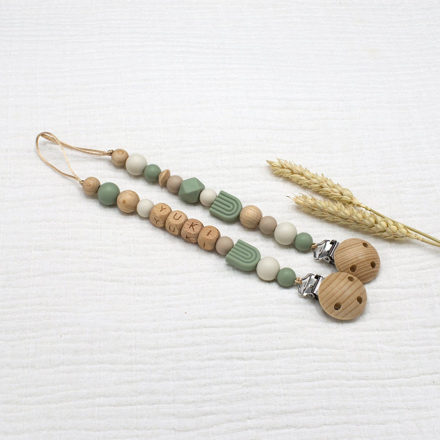 Speenkoord Soft Rainbow Groen