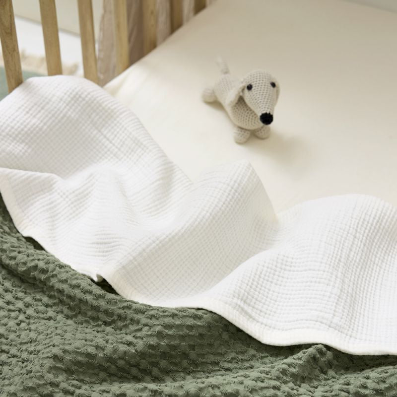 Wieglaken pre-washed hydrofiel Uni 75x100cm Naturel