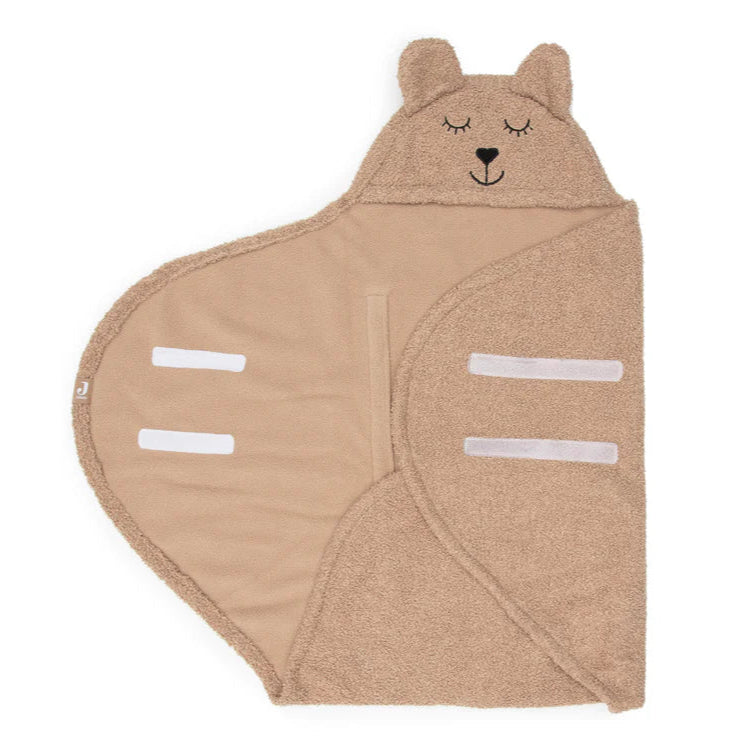 Wikkeldeken Bear Boucle in de kleur Biscuit - handig voor thuis en onderweg