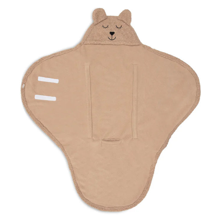 Wikkeldeken Bear Boucle in de kleur Biscuit - handig voor thuis en onderweg
