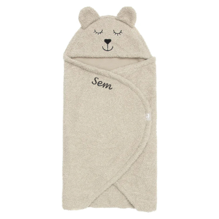 Wikkeldeken Bear Boucle in de kleur Olive Green - handig voor thuis en onderweg