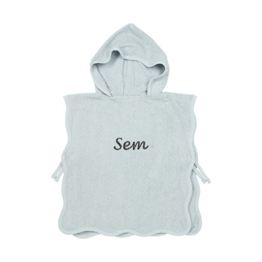 Badponcho badstof Wavy 1-3 jaar | Grey Blue