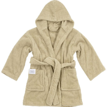 Kinderbadjas van badstof met capuchon in sand kleur, maat 86/92 – comfortabele en zachte ochtendjas voor peuters