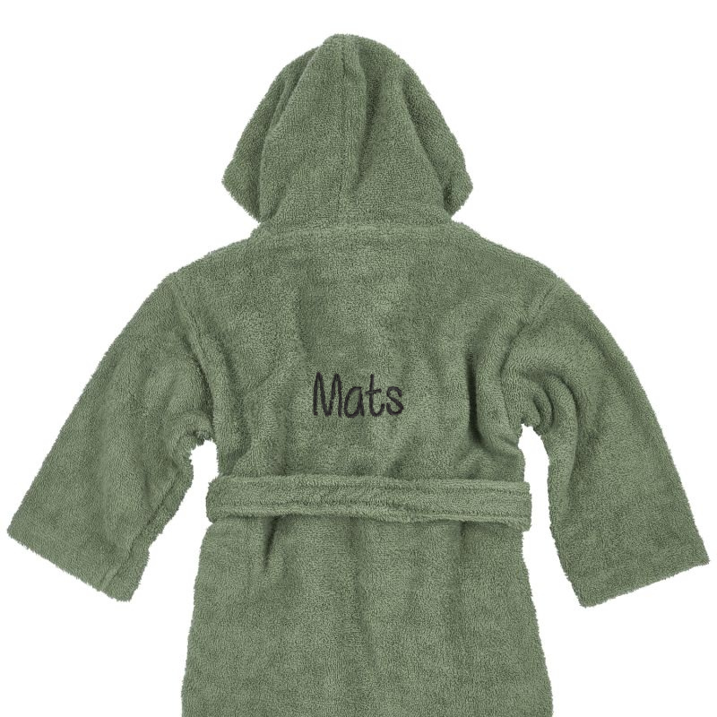 Kinderbadjas van badstof met capuchon in forest green kleur, maat 86/92 – comfortabele en zachte ochtendjas voor peuters