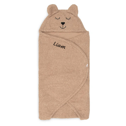 Wikkeldeken Bear Boucle in de kleur Biscuit - handig voor thuis en onderweg