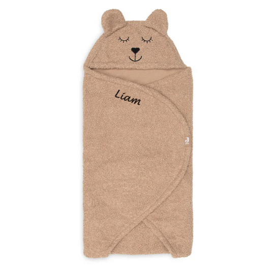 Wikkeldeken Bear Boucle in de kleur Biscuit - handig voor thuis en onderweg