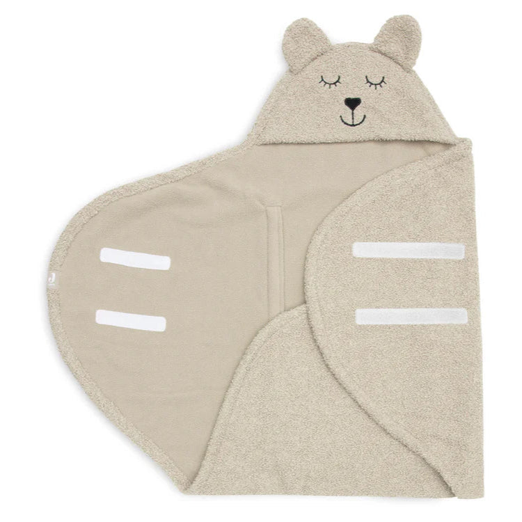 Wikkeldeken Bear Boucle in de kleur Olive Green - handig voor thuis en onderweg