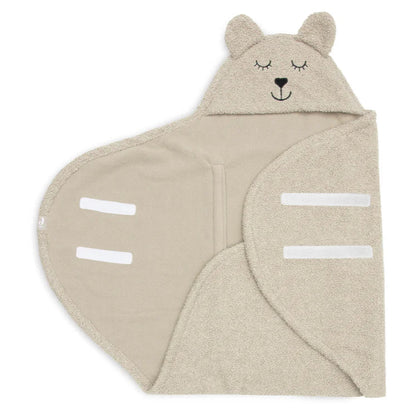 Wikkeldeken Bear Boucle in de kleur Olive Green - handig voor thuis en onderweg