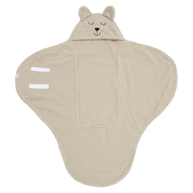 Wikkeldeken Bear Boucle in de kleur Olive Green - handig voor thuis en onderweg