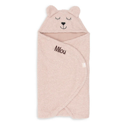 Wikkeldeken Bear Boucle in de kleur Wild Rose - handig voor thuis en onderweg